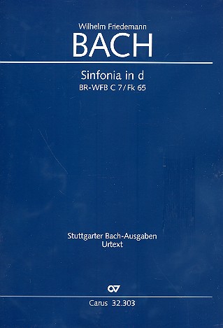 Sinfonia d-Moll BR-WFBC7/Fk65&nbsp;&nbsp;für 2 Flöten, 2 Violinen, Viola und Bc&nbsp;&nbsp;Partitur (Bc nicht ausgesetzt)