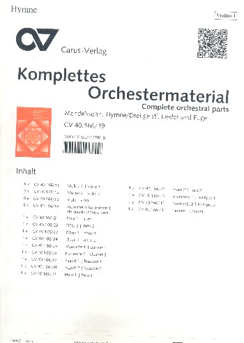 Hymne op.96&nbsp;&nbsp;für Alt, gem Chor und Orchester&nbsp;&nbsp;Stimmensatz (Streicher 8-7-6-9)