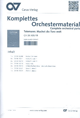 Machet die Tore weit für Soli, gem Chor&nbsp;&nbsp;und Orchester&nbsp;&nbsp;Partitur und Stimmensatz (Streicher 3-3-2-3)