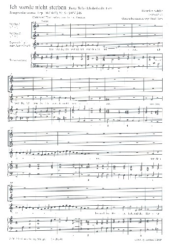 Ich werde nicht sterben SWV346  und  Ich danke dir Herr SWV347&nbsp;&nbsp;für Sopran (Tenor), 2 Violinen und Bc&nbsp;&nbsp;Partitur