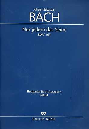 Nur jedem das Seine&nbsp;&nbsp;Kantate Nr.163 BWV163&nbsp;&nbsp;Klavierauszug (dt/en)