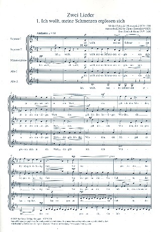 2 Lieder für 5-7 Stimmen (gem Chor)  a cappella  Partitur