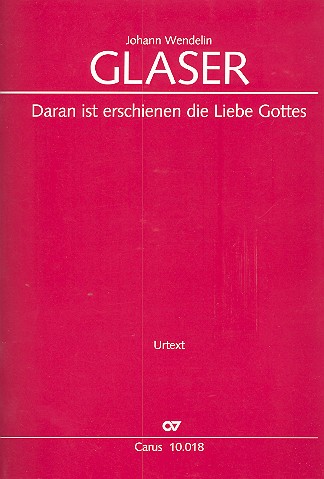 Daran ist erschienen die Liebe Gottes  für Soli, gem Chor, 2 Flöten, Violoncello und Bc  Partitur
