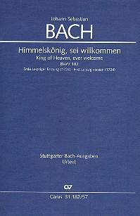 Himmelskönig sei willkommen (1. Leipziger Fassung in G-Dur):&nbsp;&nbsp;Kantate Nr.182 BWV182&nbsp;&nbsp;Studienpartitur (en/dt)