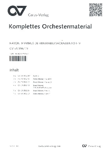 Responsoria de venerabili Sacramento Nr.1-4&nbsp;&nbsp;für gem Chor und Instrumente&nbsp;&nbsp;Partitur und Instrumentalstimmen (Streicher 4-4-0-4)