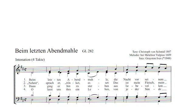 Beim letzten Abendmahle&nbsp;&nbsp;für gem Chor und Orgel&nbsp;&nbsp;Partitur