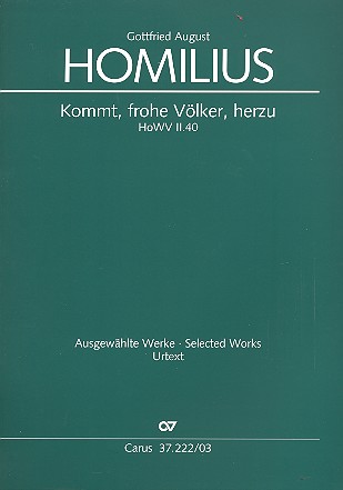 Kommt frohe Völker herzu HoWVII.40  für Soli, gem Chor und Orchester  Klavierauszug