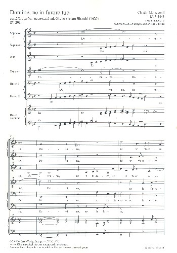 Domine ne in furore tuo SV298&nbsp;&nbsp;für gem Chor und Bc&nbsp;&nbsp;Partitur