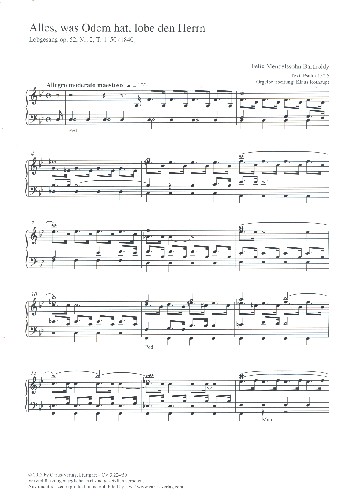 Alles was Odem hat lobe den Herrn op.52,2&nbsp;&nbsp;für gem Chor und Orgel&nbsp;&nbsp;Partitur