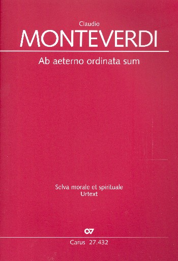 Ab aeterno ordinata sum SWV262  für Bass und Bc  2 Partituren und Bc-Stimme
