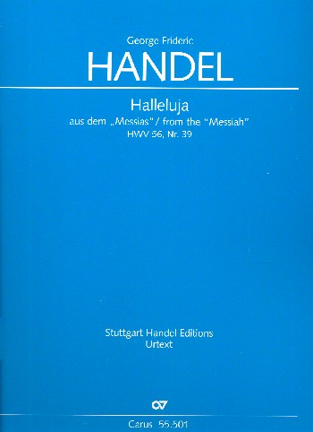 Halleluja aus dem 'Messias' HWV 56, Nr.39 (2 Fassungen)&nbsp;&nbsp;für gem Chor und Instrumente&nbsp;&nbsp;Partitur (dt/en)