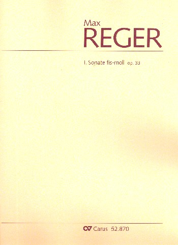 Sonate fis-moll Nr.1 op.33&nbsp;&nbsp;für Orgel&nbsp;&nbsp;