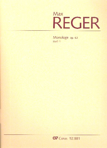 Monologe op.63 Band 1&nbsp;&nbsp;für Orgel&nbsp;&nbsp;