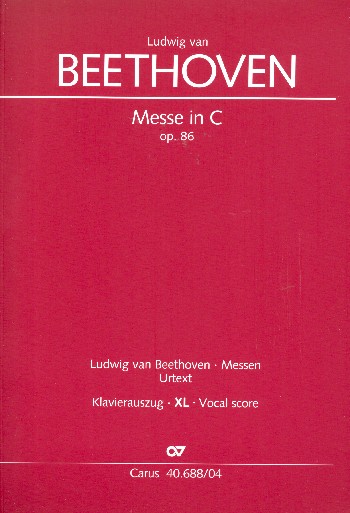 Messe C-Dur op.86&nbsp;&nbsp;für Soli, gem Chor und Orchester&nbsp;&nbsp;Klavierauszug XL im Grossdruck
