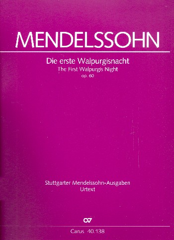 Die erste Walpurgisnacht MWVD3&nbsp;&nbsp;für Soli, gem Chor und Orchester&nbsp;&nbsp;Partitur (dt/en)