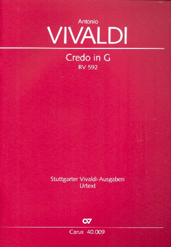 Credo G-Dur RV592&nbsp;&nbsp;für Soli, gem Chor und Orchester&nbsp;&nbsp;Partitur