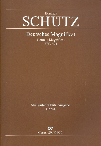 Deutsches Magnificat SWV494 (vervollständigte Fassung)&nbsp;&nbsp;für 8 Stimmen (Doppelchor) und Bc&nbsp;&nbsp;Partitur mit Umschlag (dt)