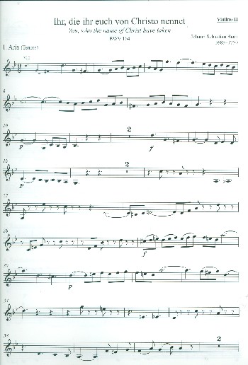 Ihr, die ihr euch von Christo nennet&nbsp;&nbsp;Kantate Nr.164 BWV164&nbsp;&nbsp;Violine 2