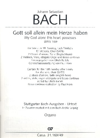 Gott soll allein mein Herze haben  Kantate Nr.169 BWV169  Orgel