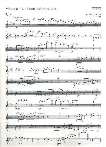 Messa a 4 voci SC6&nbsp;&nbsp;für Sol (TBarB), gem Chor und Orchester&nbsp;&nbsp;Violine 1