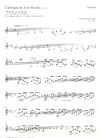 Cantique de Jean Racine op.11&nbsp;&nbsp;für gem Chor und Symphonieorchester&nbsp;&nbsp;Violine 2