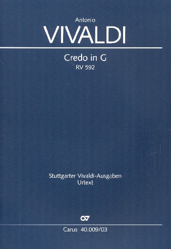Credo G-Dur RV592&nbsp;&nbsp;für Soli, gem Chor und Orchester&nbsp;&nbsp;Klavierauszug