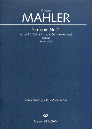 Sinfonie Nr.2 (Satz 4 und 5)  für Soli, gem Chor und Orchester  Klavierauszug XL im Grossdruck