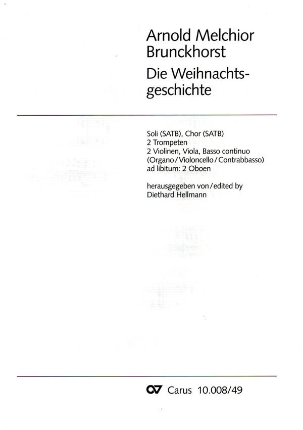 Die Weihnachtsgeschichte&nbsp;&nbsp;für Soli, gem Chor und Orchester&nbsp;&nbsp;Orgel