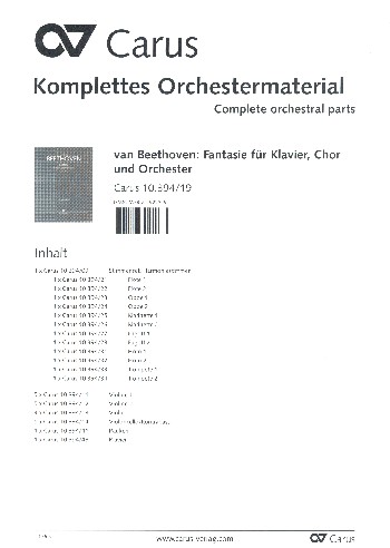 Fantasie op.80&nbsp;&nbsp;für Klavier, Soli, gem Chor und Orchester&nbsp;&nbsp;Stimmensatz (5-5-4-5)