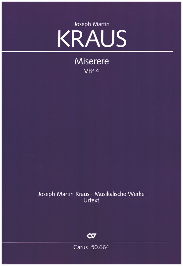 Miserere VB²4&nbsp;&nbsp;für Soli (SATB), gem Chor und Orchester&nbsp;&nbsp;Partitur (la)