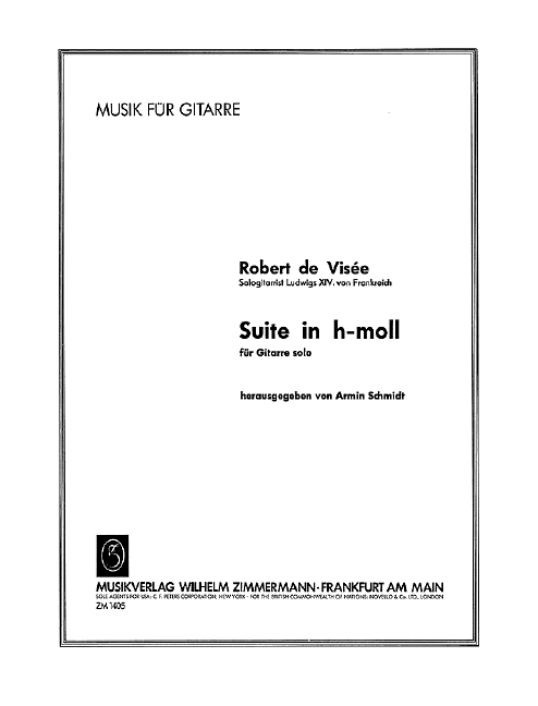 Visée, R. de, Suite h-Moll&nbsp;&nbsp;für Gitarre solo&nbsp;&nbsp;