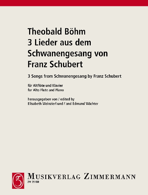 3 Lieder aus dem Schwanengesang  von Franz Schubert für  Altflöte und Klavier