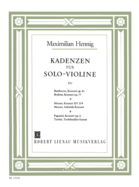 Kadenzen zu Violinkonzerten  für Violine  