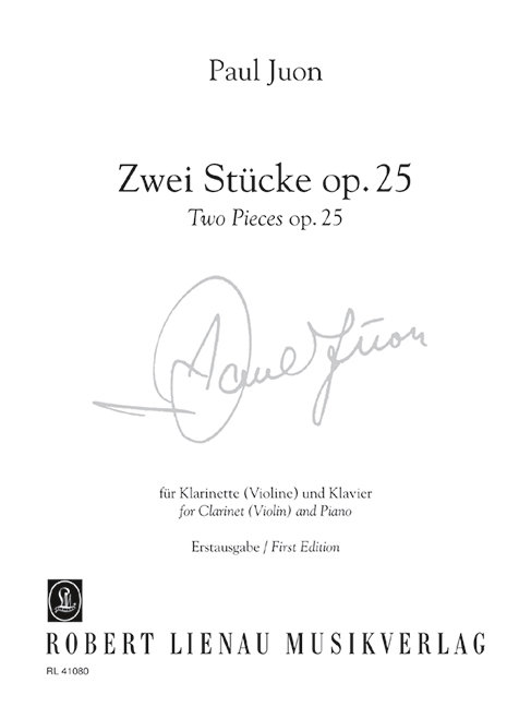 2 Stücke op.25  für Klarinette (Violine) und Klavier  