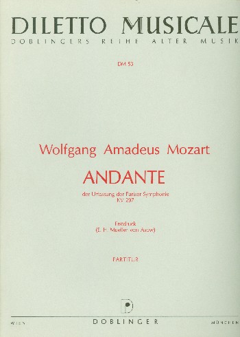 Andante aus Pariser Sinfonie KV297 (Urfassung)&nbsp;&nbsp;für Orchester&nbsp;&nbsp;Partitur