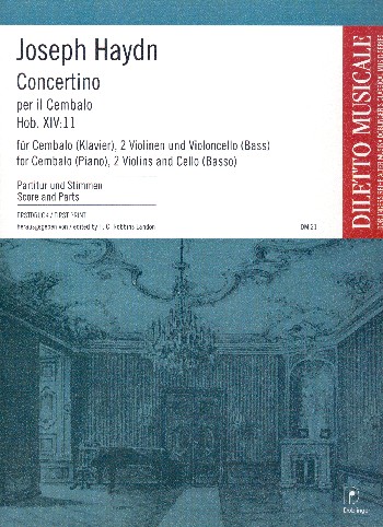 Concertino per il cembalo C-Dur Hob. XIV:11  für Cembalo (Klavier), 2 Violinen und Violoncello (Bass)  Partitur und Stimmen