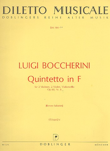Quintett F-Dur op.60,6&nbsp;&nbsp;für 2 Violinen, 2 Violen und Violoncello&nbsp;&nbsp;Stimmen