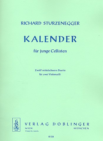 Kalender für junge Cellisten  12 Duette für 2 Violoncelli  Spielpartitur