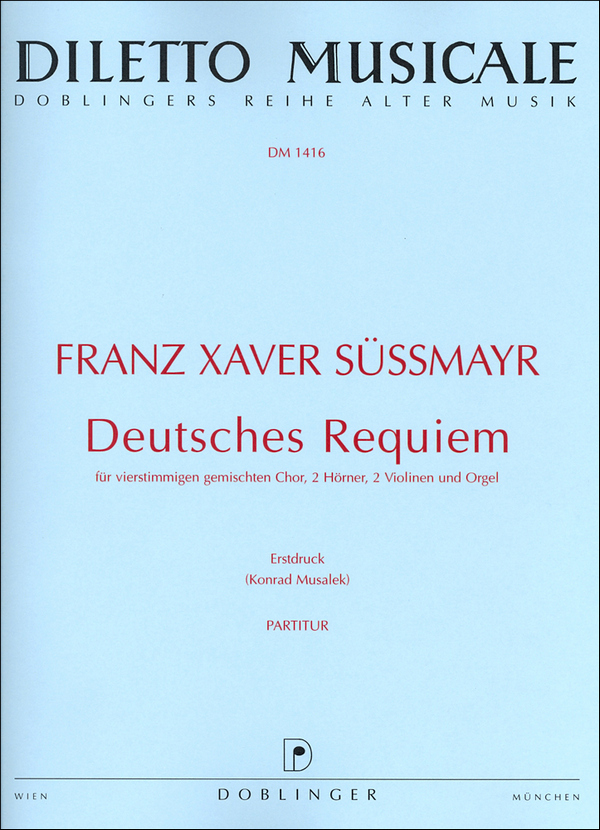 Deutsches Requiem für gem Chor,&nbsp;&nbsp;2 Hörner, 2 Violinen und Orgel&nbsp;&nbsp;Partitur