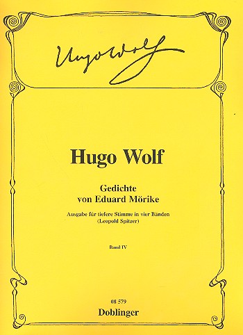 Gedichte von Eduard Mörike Band 4&nbsp;&nbsp;für Gesang (tief) und Klavier&nbsp;&nbsp;