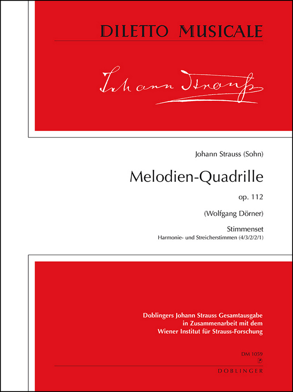 Melodien-Quadrille op.112 für Orchester&nbsp;&nbsp;Stimmensatz (Streicher 4-3-2-2-1)&nbsp;&nbsp;