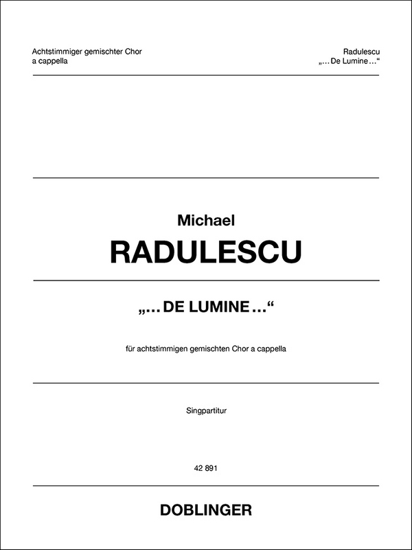 De lumine  für gem Chor a cappella  Partitur