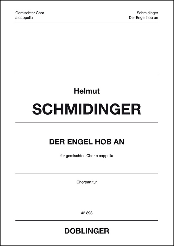 Der Engel hob an  für gem Chor a cappella  Partitur