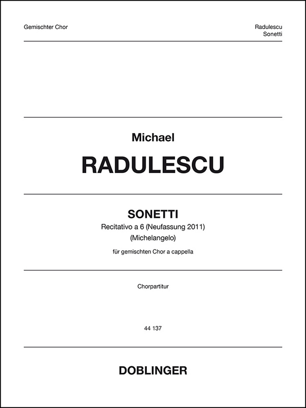 DOBL44137 Sonetti (Neufassung 2011)  Recitativo a 6 - für gem Chor a cappella  Partitur