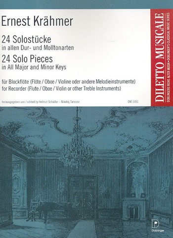 24 Solostücke in allen Dur- und Molltonarten  für Blockflöte (Melodieinstrument)  
