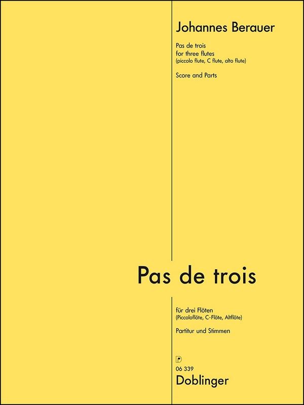 Pas de trois  für 3 Piccoloflöte, C-Flöte, Altflöte  Partitur und Stimmen