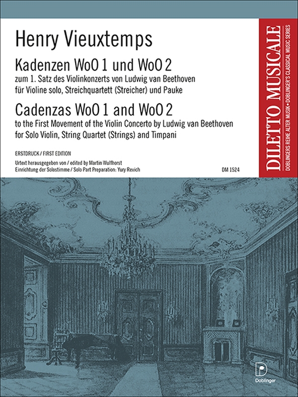 Kadenzen WoO 1 und WoO 2 - Beethoven  für Violine, Streichquartett (Streicher) und Pauke  Partitur und Stimmen