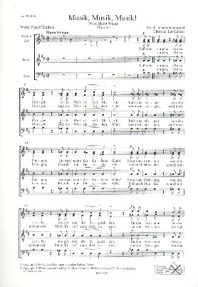 Musik Musik Musik&nbsp;&nbsp;für gem Chor und Klavier&nbsp;&nbsp;Chorpartitur