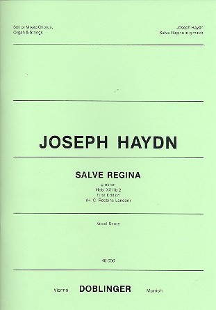 Salve Regina g-minor Hob.XXIIIb:2&nbsp;&nbsp;for soli, mixed chorus, organ and strings&nbsp;&nbsp;vocal score