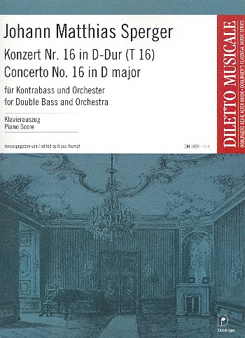 Konzert D-Dur Nr.16 T16  für Kontrabass und Orchester  Klavierauszug für Kontrabass und Klavier